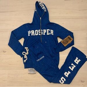 Blue 'Prosper' Hoodie and Sweatpants Set